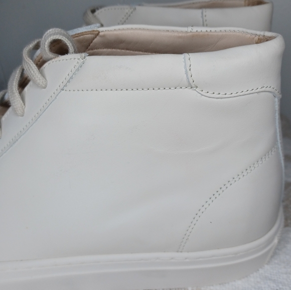 SUITSUPPLY men's high top solid white leather sneakers -  EU 47 / US 9.5-10 - Picture 5 of 11